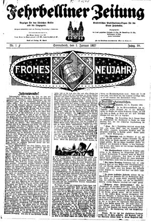 Fehrbelliner Zeitung vom 01.01.1927