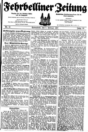 Fehrbelliner Zeitung on Feb 5, 1927