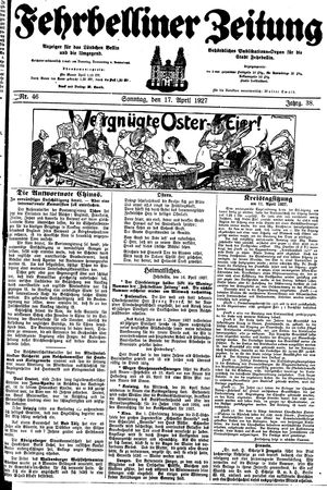 Fehrbelliner Zeitung vom 17.04.1927