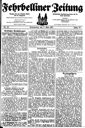 Fehrbelliner Zeitung on May 5, 1927
