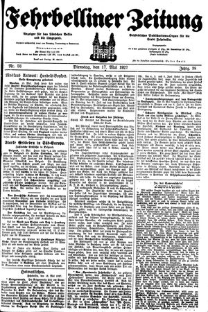 Fehrbelliner Zeitung vom 17.05.1927