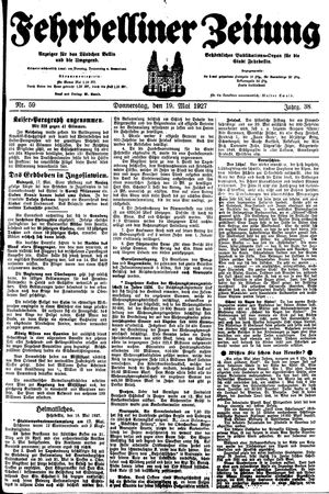 Fehrbelliner Zeitung vom 19.05.1927