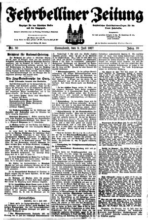 Fehrbelliner Zeitung vom 09.07.1927