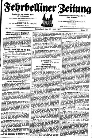 Fehrbelliner Zeitung vom 23.07.1927