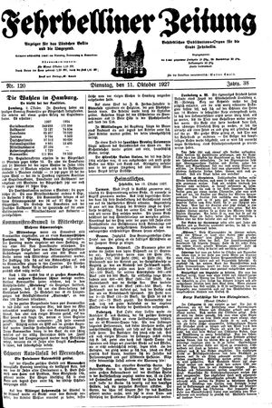 Fehrbelliner Zeitung on Oct 11, 1927
