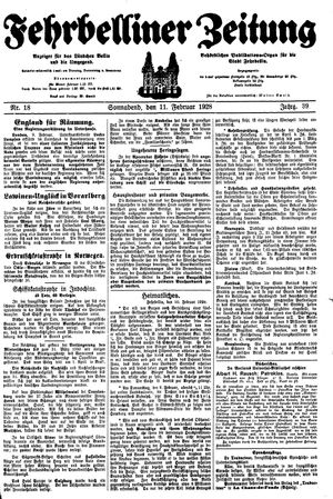 Fehrbelliner Zeitung on Feb 11, 1928