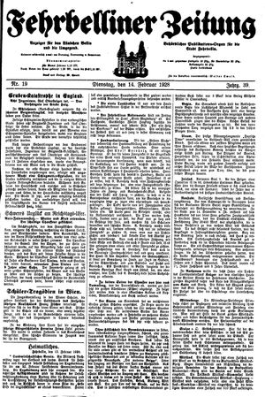 Fehrbelliner Zeitung vom 14.02.1928
