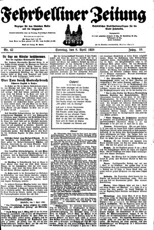 Fehrbelliner Zeitung vom 08.04.1928