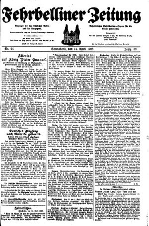 Fehrbelliner Zeitung on Apr 14, 1928