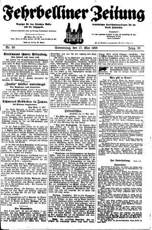 Fehrbelliner Zeitung vom 17.05.1928