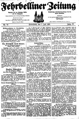 Fehrbelliner Zeitung on Jul 7, 1928