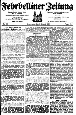 Fehrbelliner Zeitung vom 09.08.1928