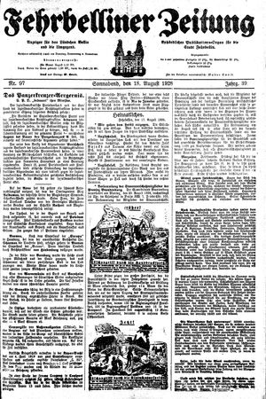 Fehrbelliner Zeitung vom 18.08.1928