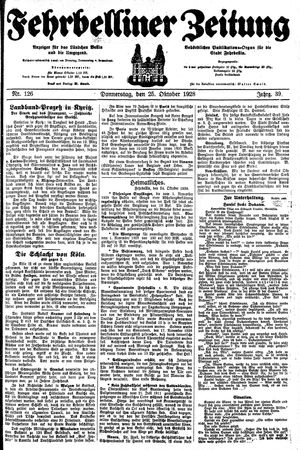 Fehrbelliner Zeitung vom 25.10.1928
