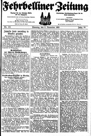 Fehrbelliner Zeitung vom 06.11.1928