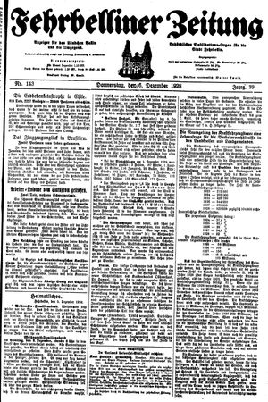 Fehrbelliner Zeitung vom 06.12.1928