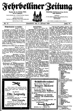 Fehrbelliner Zeitung vom 16.02.1929