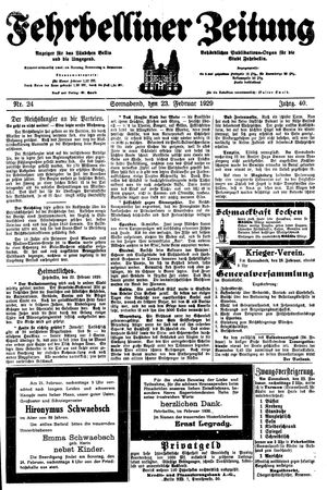 Fehrbelliner Zeitung on Feb 23, 1929