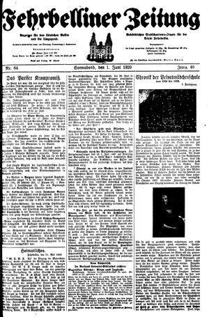 Fehrbelliner Zeitung on Jun 1, 1929