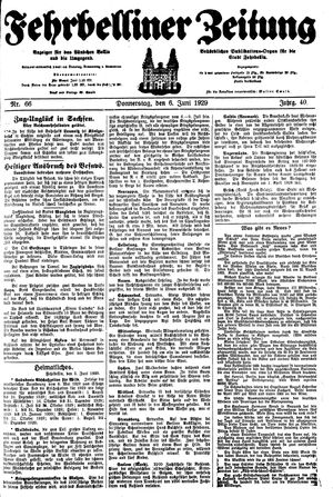 Fehrbelliner Zeitung vom 06.06.1929