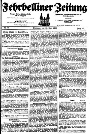 Fehrbelliner Zeitung vom 11.06.1929