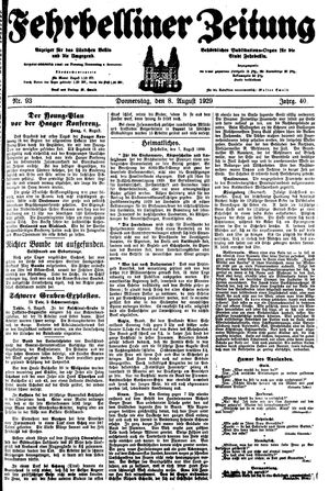 Fehrbelliner Zeitung vom 08.08.1929