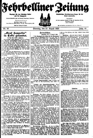 Fehrbelliner Zeitung vom 20.08.1929