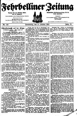 Fehrbelliner Zeitung vom 10.10.1929