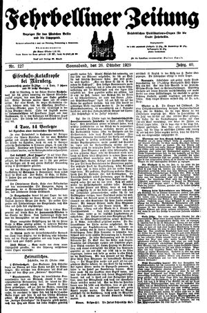 Fehrbelliner Zeitung vom 26.10.1929