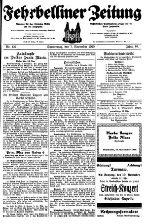 Fehrbelliner Zeitung vom 07.11.1929