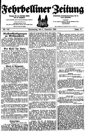 Fehrbelliner Zeitung vom 05.12.1929