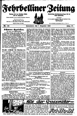 Fehrbelliner Zeitung vom 07.12.1929