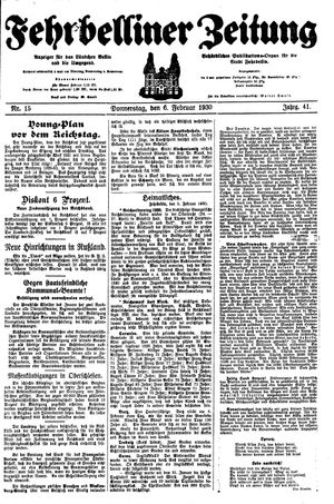Fehrbelliner Zeitung vom 06.02.1930