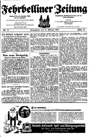 Fehrbelliner Zeitung vom 15.02.1930