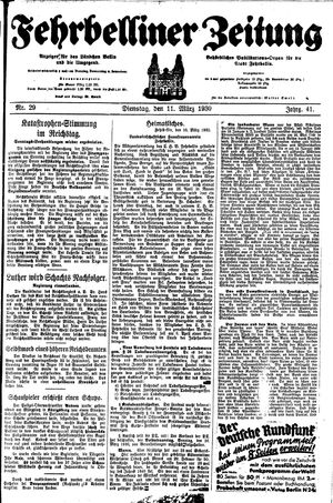 Fehrbelliner Zeitung vom 11.03.1930