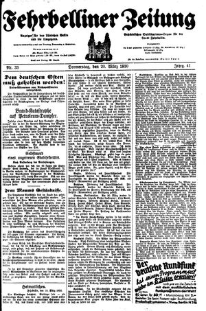 Fehrbelliner Zeitung vom 20.03.1930