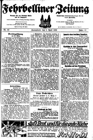 Fehrbelliner Zeitung vom 05.04.1930
