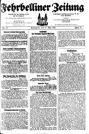 Fehrbelliner Zeitung vom 17.05.1930