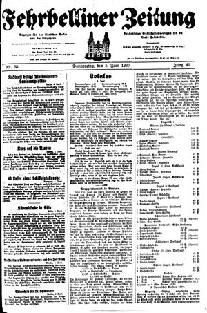 Fehrbelliner Zeitung vom 05.06.1930