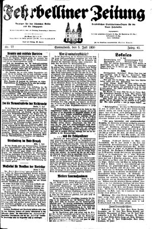 Fehrbelliner Zeitung on Jul 5, 1930
