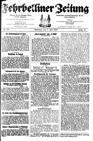 Fehrbelliner Zeitung vom 08.07.1930
