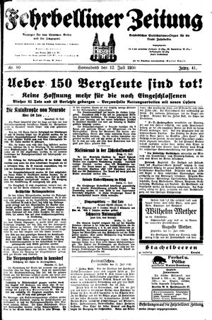 Fehrbelliner Zeitung vom 12.07.1930