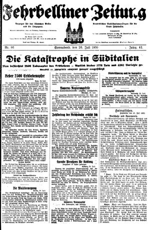 Fehrbelliner Zeitung vom 26.07.1930