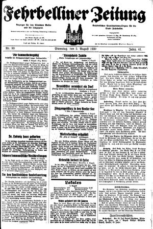Fehrbelliner Zeitung vom 05.08.1930