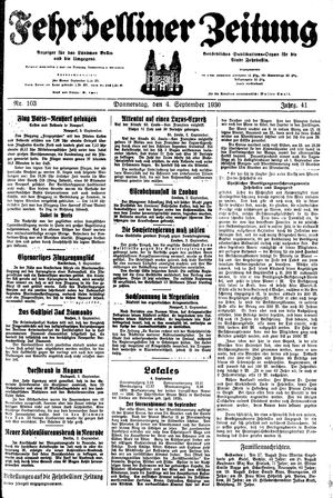 Fehrbelliner Zeitung vom 04.09.1930