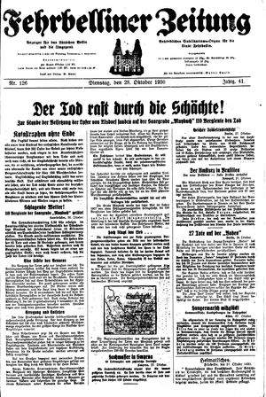 Fehrbelliner Zeitung vom 28.10.1930