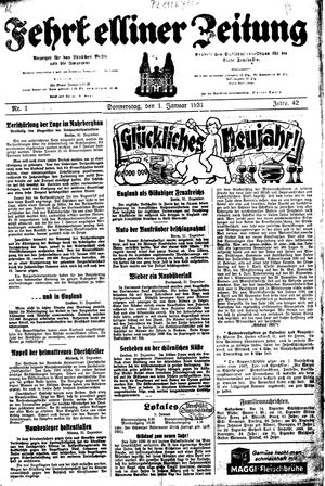 Fehrbelliner Zeitung vom 01.01.1931