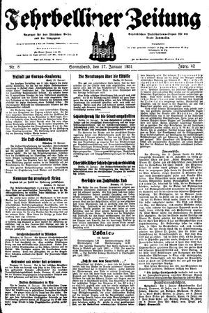 Fehrbelliner Zeitung vom 17.01.1931