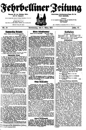 Fehrbelliner Zeitung vom 05.03.1931