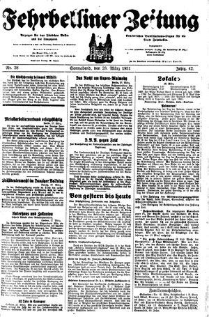 Fehrbelliner Zeitung vom 28.03.1931